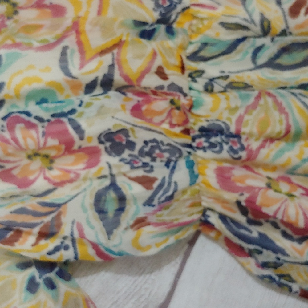 PATRONS OF PEACE ROMANTIC TIERED FLORAL MIDI DRESS COTTAGECORE - Picture 4 of 10